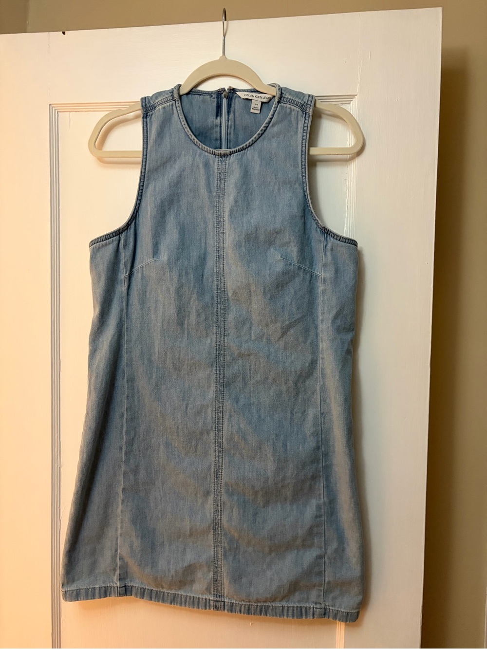 Calvin Klein Jeans Light Blue Denim Sleeveless Shift Dress - Size L